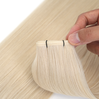 Extensiones de Cabello al por Mayor de Color Blanco con Cutícula Alineada, Trama Plana Europea, Grado Salón, Compra a Granel, Extensiones de Cabello Invisibles con Trama Plana, Proveedores
