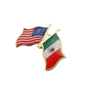 Épinglette En Gros Tout Le <span class=keywords><strong>Monde</strong></span> Mexique Nous Double Croix Amitié Personnalisé Métal Doux Dur Émail National Pays Drapeau Épinglette - Product Image 5