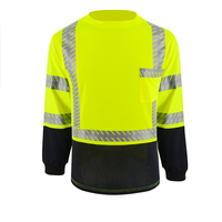 Camiseta de Seguridad Impermeable de Manga Larga Reflectante de Alta Visibilidad en Dos Tonos, 100% Poliéster Birdeye, Rosa, Amarillo, Naranja, Morado, Ropa de Trabajo con Logotipo