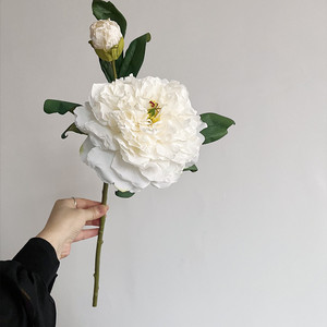 Peonía Artificial de Alta Gama al por Mayor, con 2 Cabezas y Capullo, Tacto Real, Sensación Elegante al Tacto, Flor Grande de Látex para Decoración del Hogar - Product Image 2