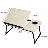 Bureau d'ordinateur portable pliable avec plateau inclinable réglable et porte-gobelet, table d'étude portable pour dortoir et chambre