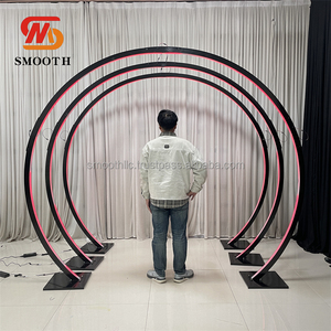 SMOOTH Customized Wedding Walkway Iron <b>Frame</b> Light LED Tunnel Wedding Arch Metal <b>Backdrop</b> Stand For Party Event - Product Image 3