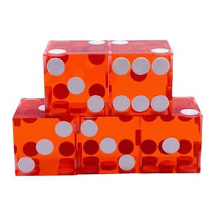 Approvisionnement direct usine – Dés de poker carrés en plastique transparents et colorés à points blancs, 19 mm, spéciaux allemands, à angle droit, vente en gros - Product Image 5