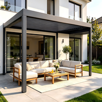 Pergola, pavillon, gazebo moderne en aluminium thermolaqué à lames orientables pour jardin extérieur, disponible en dimensions 3x3, 3x4, 4x3, 4x4, 4x5, 4x6, 6x3, 6x4, 6x5, 6x6m
