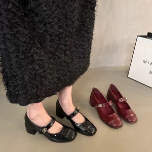 Chaussures Mary Jane françaises en PU respirant pour <span class=keywords><strong>femme</strong></span>, collection automne 2026, à <span class=keywords><strong>talon</strong></span> épais et bride unique, talons fins de 8 cm, polyvalentes et très tendance - Product Image 4