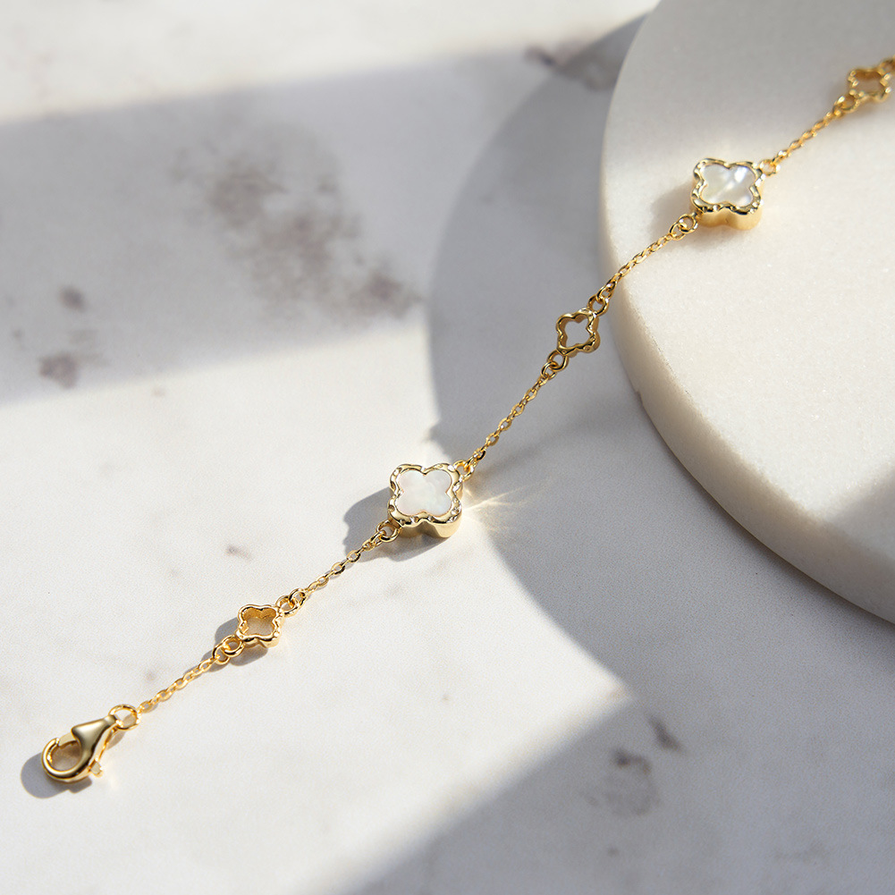14k clover bracelet