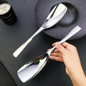 Cuchara de Servir Rectangular de Acero Inoxidable, Versión Extendida, Pulido Espejo, para Uso Doméstico, Hotelero y en Restaurantes - Product Image 2