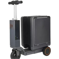 Valise électrique rétractable de 20 pouces avec siège, chargement USB et lumière LED
