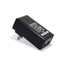 Injecteur/adaptateur PoE LZD LZD103 OEM, sortie 12V/24V/48V, entrée 100-240VAC, Ethernet 10/100Mbps, multi-prises (UK/US/EU/AU/KO), CE