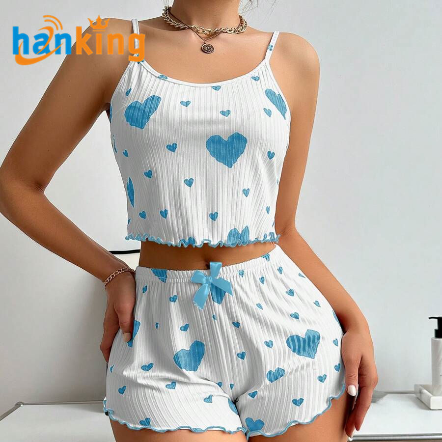 White+Blue (Cami&Shorts Set)