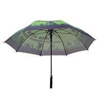 Parapluie de golf pour adultes 130 cm, à ouverture automatique, avec cadre en fibre de verre, motif droit, imperméable, personnalisable avec logo, vente en gros d'usine à prix abordable
