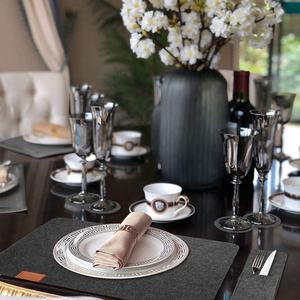 धो सकते हैं गर्मी-प्रतिरोधी मेज चटाई सेट-6 लेजर कट लगा कि पीने Coasters Placemats + 6 + 6 कटलरी बैग - Product Image 6