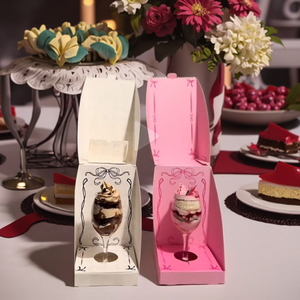 Scatola Pieghevole per Torte in Carta, Confezione per Dolci di San Valentino, Ideale per Cupcake in Vetro - Product Image 3