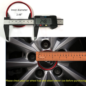 Màu Đỏ thể thao đua xe phong cách nhôm bánh xe trung tâm xung quanh vòng Bìa TRIM BodyKit Tương thích với Audi A5 Q7 TT Quattro BMW E92 F80 - Product Image 4