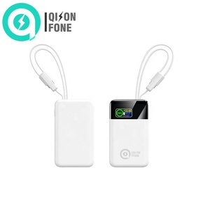 พาวเวอร์แบงค์แบบชาร์จเร็วแบบ Type-C สองพอร์ต 20000mAh 45W สายในตัว จอแสดงผลดิจิตอล ขนาดเล็ก พกพาสะดวก สำหรับการเดินทาง - Product Image 1