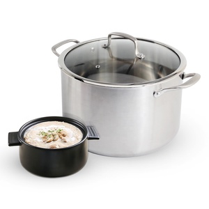 Tri-Ply Stainless Steel Cooking holds up to 8 quarts--great for large batches of <b>soups</b>, stews,Cooking Stock <b>Pot</b> - Product Image 2