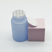 Bouteille de capsule en verre à large bouche 200cc pot de bouteille de pilule en verre pour pilules médicales avec bouchon en bambou en bois