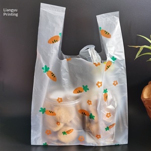 Borse a Gilet Trendy con Design a Carota e Fiori, Manici per Imballaggi Alimentari Universali, Dessert, Fast Food, Accessori e Regali - Product Image 2