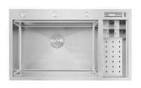 Nouvelles tendances éviers multifonctionnels cascade cuisine évier à la main évier en acier inoxydable avec passoire tasse laveuse tailles personnalisées