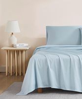 Drap de lit de couleur unie en coton biologique de luxe pour la maison de l'hôtel