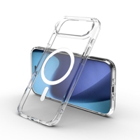 Coque de téléphone magnétique transparente en TPU + acrylique pour iPhone 17 Promax, personnalisable avec logo, antichoc, accessoires mobiles, vente chaude