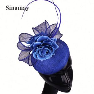 Luxury Bride Fascinator Linen New Hemp Ladies Fashion Sinamay Fascinator <b>Hat</b> - Product Image 6