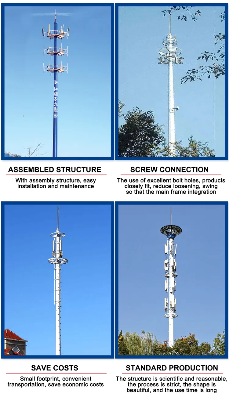 Venta caliente 30M Telecommunication Monopole Tower Mini Telecom Pole Gsm Communication Pole