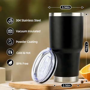 OEM Car Cup Holder Friendly 30oz Vacuum <b>Insulated</b> Tumbler BPA Free Stainless Steel Travel <b>Mug</b> for Driving - Product Image 2