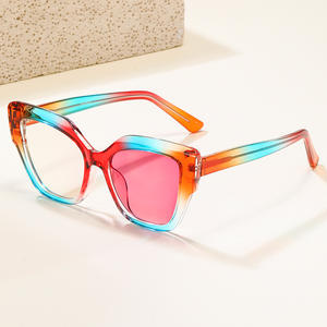 Nuevas gafas de sol tipo ojo de gato para mujer, protección UV400, lentes de PC, montura de plástico, estilo moderno para exteriores, HL96037 - Product Image 1