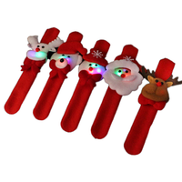 Bracelet en tissu réutilisable non toxique CHUANGXINYI pour enfants, avec anneau à pression, décorations lumineuses en peluche de dessin animé, cadeau de Noël 20x3cm