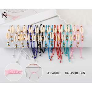 Bracciale con Occhio di Cristallo Zia Shell, Colorato e Regolabile, Gioielli Bohémien da Donna, Confezione da 2400 Pezzi - Product Image 1