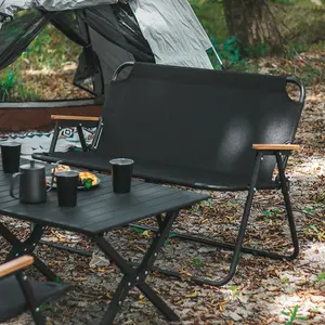 하이 엔드 스틸 파이프 더블 야외 접는 의자 연인 라운지 의자 야외 바베큐 백업 비치 의자