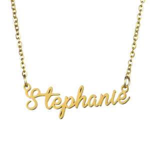 Collier avec plaque de nom en acier inoxydable personnalisé, n'importe quel nom, 11 styles de police pour les filles, à choisir - Product Image 5