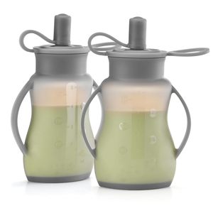 Pochettes réutilisables en silicone pour aliments pour bébés, pochettes à presser pour tout-petits, enfants, stockage d'aliments pour bébés rechargeable pour purée maison - Product Image 1