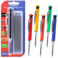 Lot de crayons de menuisier en gros, crayon de menuisier à trou profond de 2,8 mm avec taille-crayon, outil de marquage pour le travail du bois avec logo personnalisé