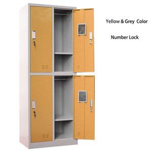 Tủ khóa kim loại 4 cửa với khóa chìa khóa lưu trữ an toàn và tủ khóa phòng tập thể dục treo có kệ bên trong - Product Image 4