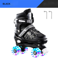 Patins à roulettes EACH pour enfants, quatre roues lumineuses, patins à roulettes quad pour débutants, hommes et femmes