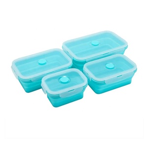 BPA Free Anti-Leak Silicone Collapsible Bento Lch <b>Boxes</b> Eco-Friendly Grade <b>Container</b> for Portable Food Storage - Product Image 3