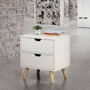 Ensembles de meubles de chambre à coucher modernes en bois pour filles avec table de chevet à 2 tiroirs - Product Image 2