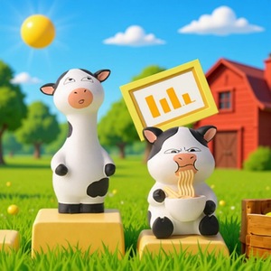 Figurine de vache en résine style <span class=keywords><strong>boîte</strong></span> mystère, mignonne et originale, pour décoration de bureau et d'intérieur - Product Image 4