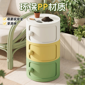 Cute Ball Shape Storage <b>Cabinet</b> With Button Handle For Bedroom <b>Desk</b> Organization Multifunctional PP Material - Product Image 4