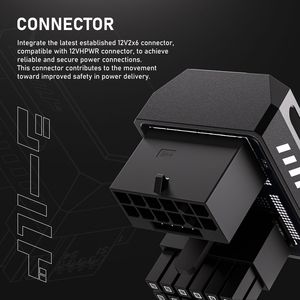 Adaptador upHere Angled <span class=keywords><strong>12VHPWR</strong></span> RVS 12 + 4 pines 180 ° PCIe 5,0 Cable para tarjeta gráfica RTX4070Ti 4080 4090 5080 - Product Image 3