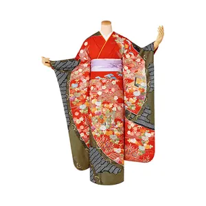 Wholesale goshodoki luxury satin robe summer women Japanese kimono traditional