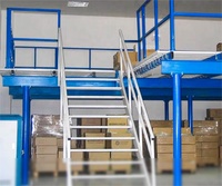 Kits de plancher de mezzanine DJ avec escalier Mezzanine Rack_heavy Duty Vêtements Rack Entrepôt Racks Étagère de rangement robuste