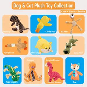 Juguete de Peluche Ecológico para Perros, Diseño de Pato con Sonido, Estampado de Animal de Dibujos Animados, Amarillo, de Lujo, Duradero, de Algodón y PP - Product Image 5