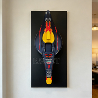 Modèle de cadre de voiture de course F1 en fibre de verre, sculpture, design d'art moderne, décoration murale de salon, décoration intérieure, artisanat en résine
