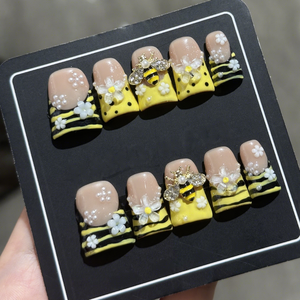 เล็บปลอมทรงเป็ด Y2K งานแฮนด์เมด ขายดี ทรงกว้างพิเศษ อะคริลิค สำหรับงานปาร์ตี้และขายส่ง คุณภาพพรีเมียม 24 ชิ้น - Product Image 5