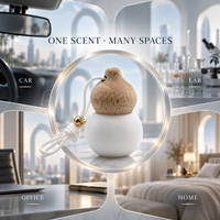 Diffuseur d'air de luxe pour voiture, flacon en céramique, bouchon en bois massif, cordon tressé, concentration de parfum à 60%, logo personnalisé, OEM, ODM, vente en gros