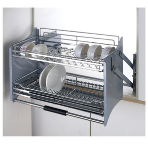 Tunosen moderno armadio da <span class=keywords><strong>cucina</strong></span> dell'hotel cestello di sollevamento in acciaio inox 304Ss scolapiatti 2 ripiani Multi-funzione ascensore 3 anni - Product Image 2