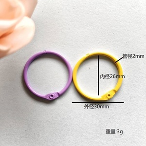 Anneau de fixation métallique 30 mm, boucle minimaliste, pour feuilles mobiles, accessoires de bijoux DIY, rangement, porte-clés - Product Image 4